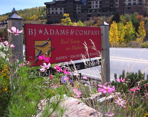 Sign for BJ Adams and Company in Snowmass Village