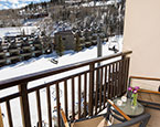 Deck overlooking the ski slopes