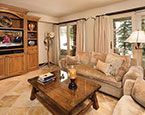 Living area with ski trails just beyond 